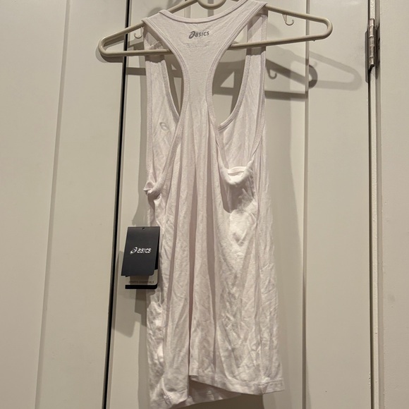 Asics White Ribbed Racerback Top - Picture 4 of 5